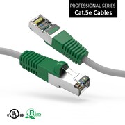 BESTLINK NETWARE CAT5E Shielded Crossover Cable- 7Ft- Gray Wire/Green Boot 100625GY